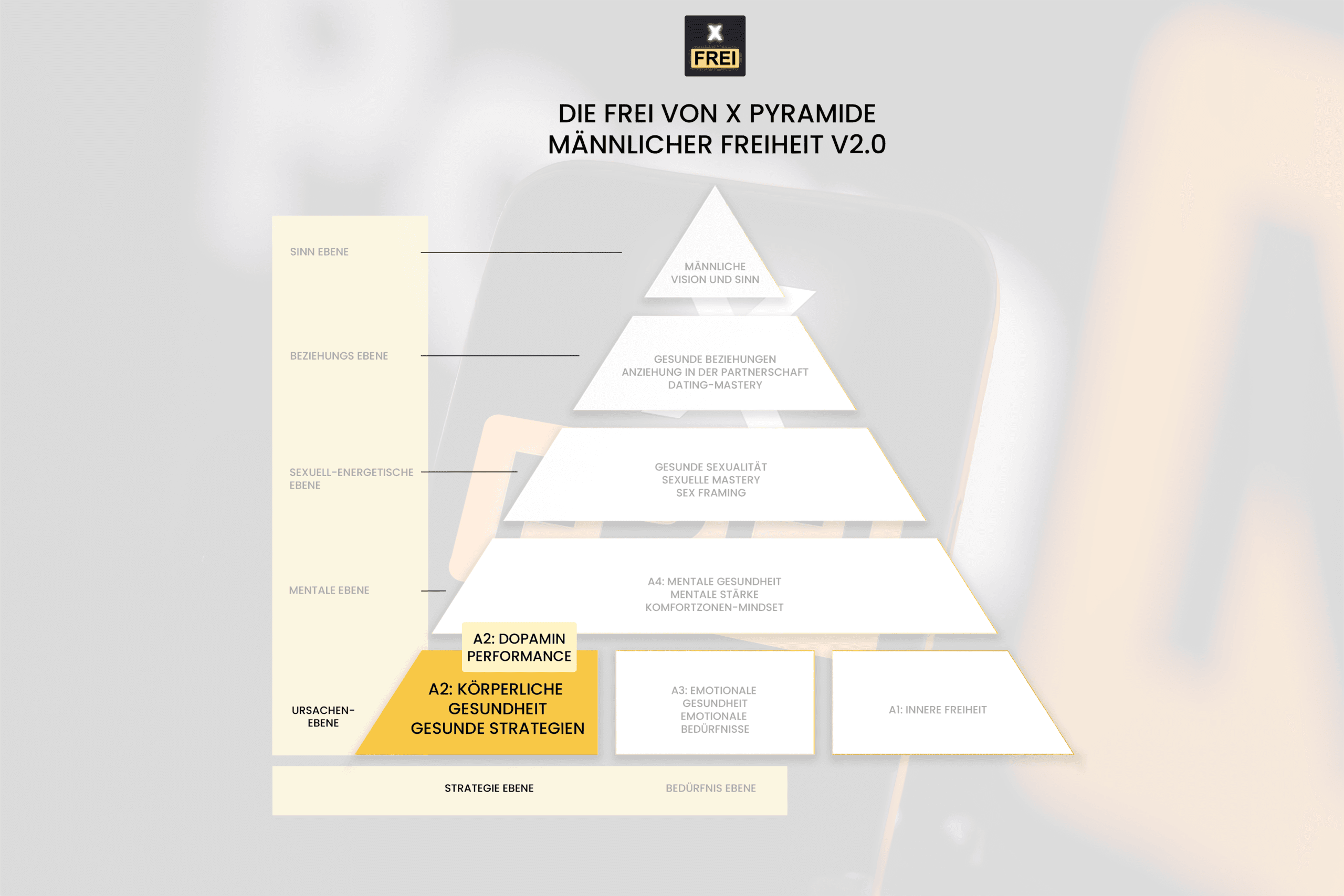 Der Baustein “A2: Strategie Ebene” in unserem FreiVonX Therapieprogramm zielt auf die Lösung dieser A2-Ursache